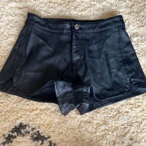 H&M highrise leather shorts